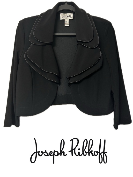 Joseph Ribkoff Jackets & Blazers - Like New Joseph Ribkoff Cropped Bolero Jacket Double Ruffle Collar Black Size 12